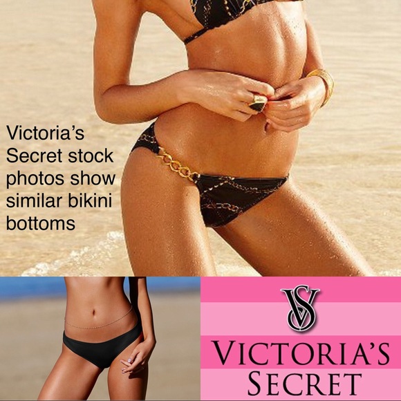 NWOT Victoria’s Secret Triangle Jeweled Black Bikini - Picture 7 of 8